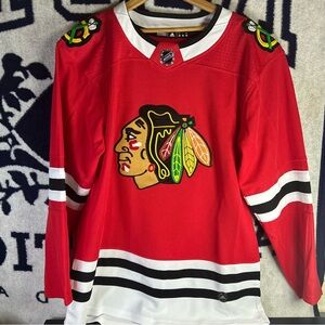 Adidas Chicago Blackhawks Authentic NHL Jersey Size 46 Climalite Blank Home Red